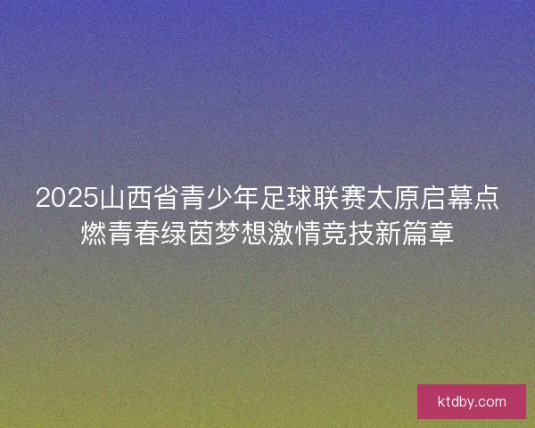 2025山西省青少年足球联赛太原启幕点燃青春绿茵梦想激情竞技新篇章